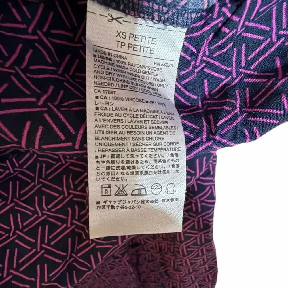 Banana Republic Geometric 3/4 Sleeve Off The Shoulder Short Romper Blue Pink XS - Picture 7 of 8